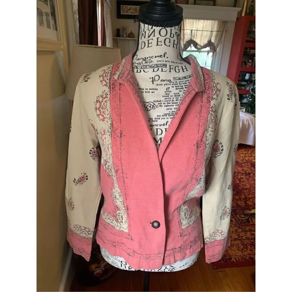 Lucky Brand Boho Indian Print Light Blazer